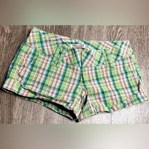 Space girlz green plaid shorts
